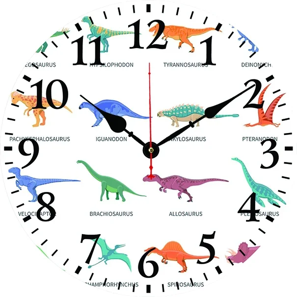 Cartoon Dinosaur Wall Clock Modern Design Living Room Bedroom Office Decoration Kitchen Clock Art Wall Watch Home Decor