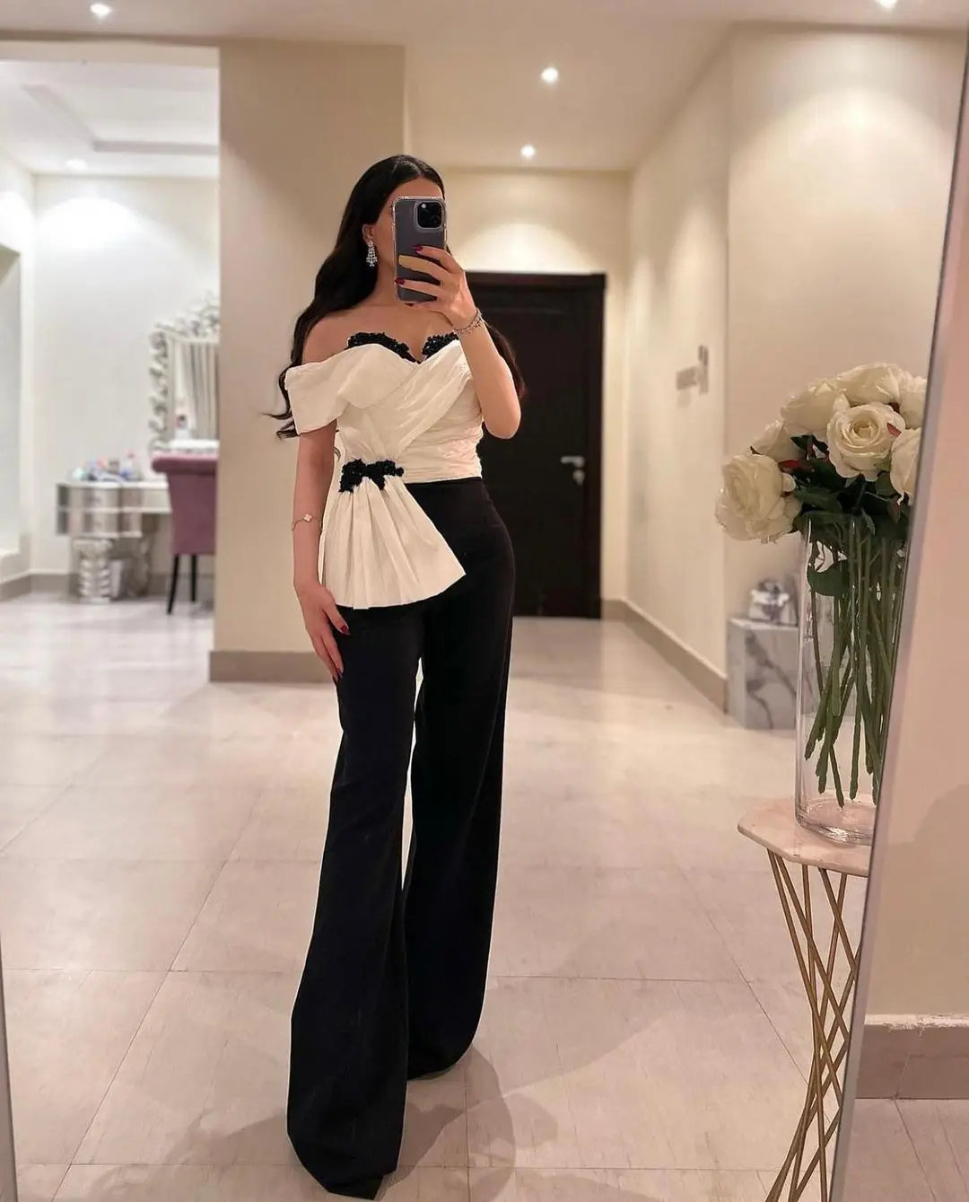 Merida Beads Off Shoulder Arabia Prom Dresses Pantsuit Sleeveless Sweetheart Elegant Party Dresses For Women 2023