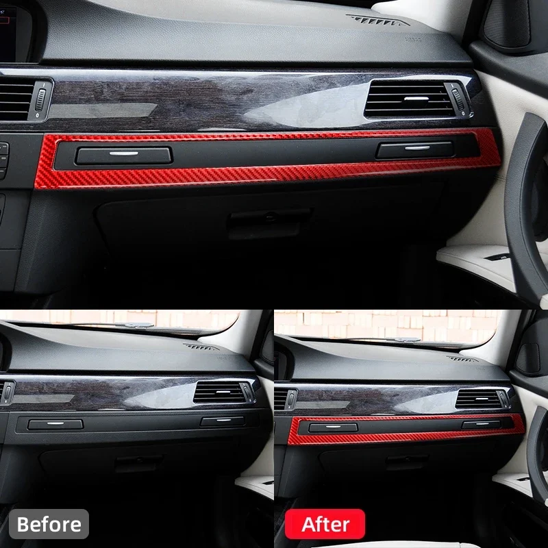 لسيارات BMW 3 Series E90 2005-2012 اكسسوارات السيارات ألياف الكربون سيارة المشارك الطيار كوب الماء حامل لوحة الإطار الخارجي غطاء الكسوة ملصقات