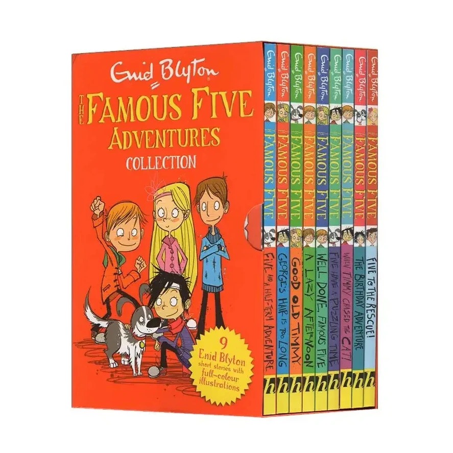 9หนังสือ/ชุด Enid Blyton คอลเลกชันที่มีชื่อเสียงห้าการผจญภัยเด็กหนังสือภาพภาษาอังกฤษหนังสือนิทานนักสืบ