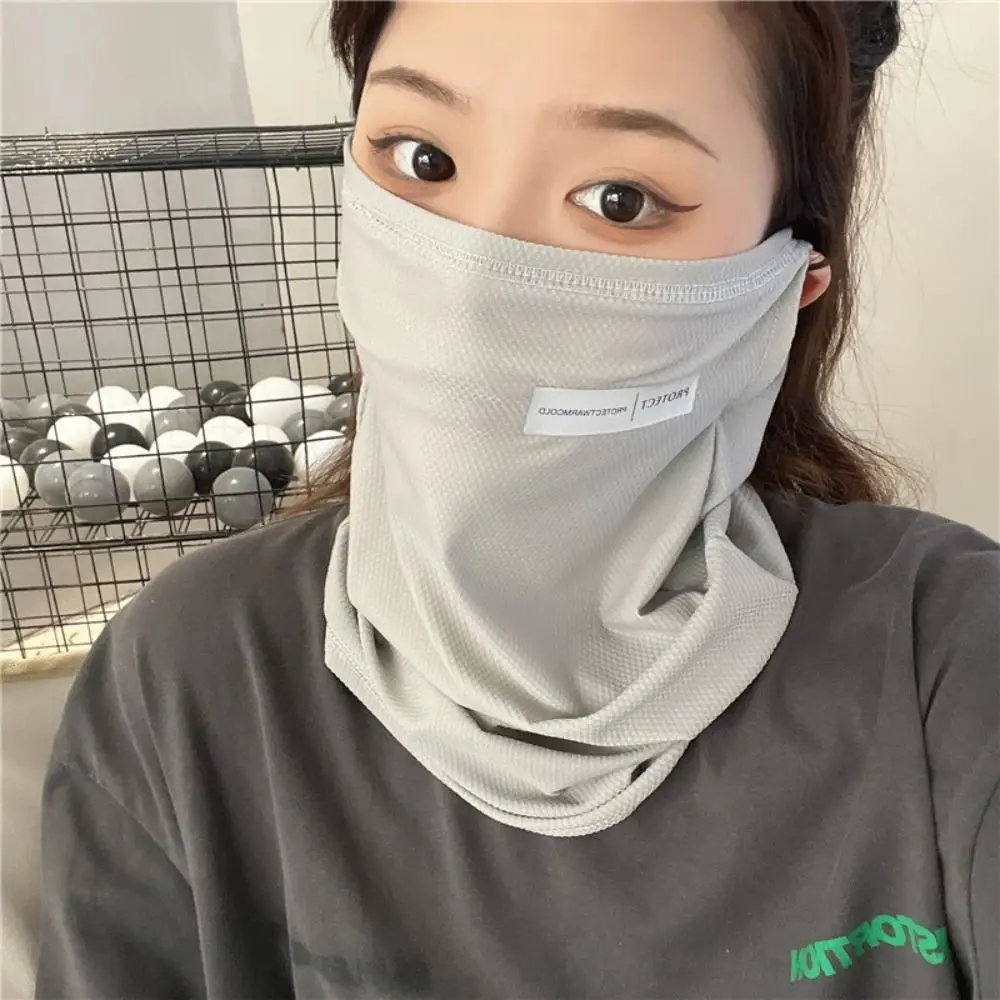 Ice silk Ice Sleeve Sunscreen Face-piece Unisex Thin Sun Protection Mask Windproof Breathable Arm Protection Gloves Summer image 2