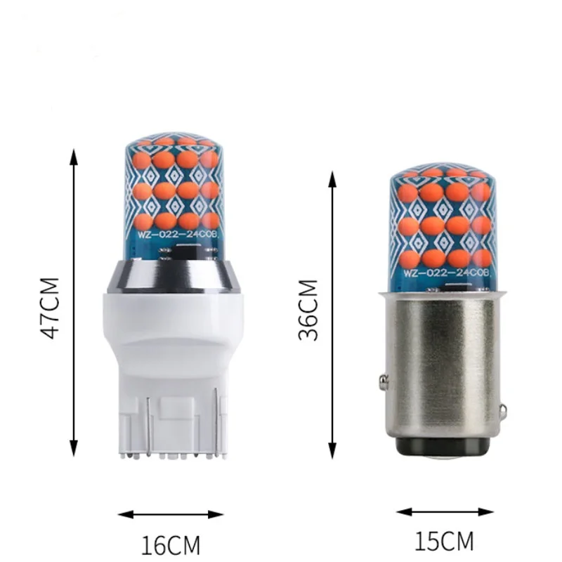 400PC Strobe 1157 BAY15D P21/5W T20 7443 W21/5W 24SMD High Brightness Flash Silicone Canbus Reverse Light Brake ParkingLamp