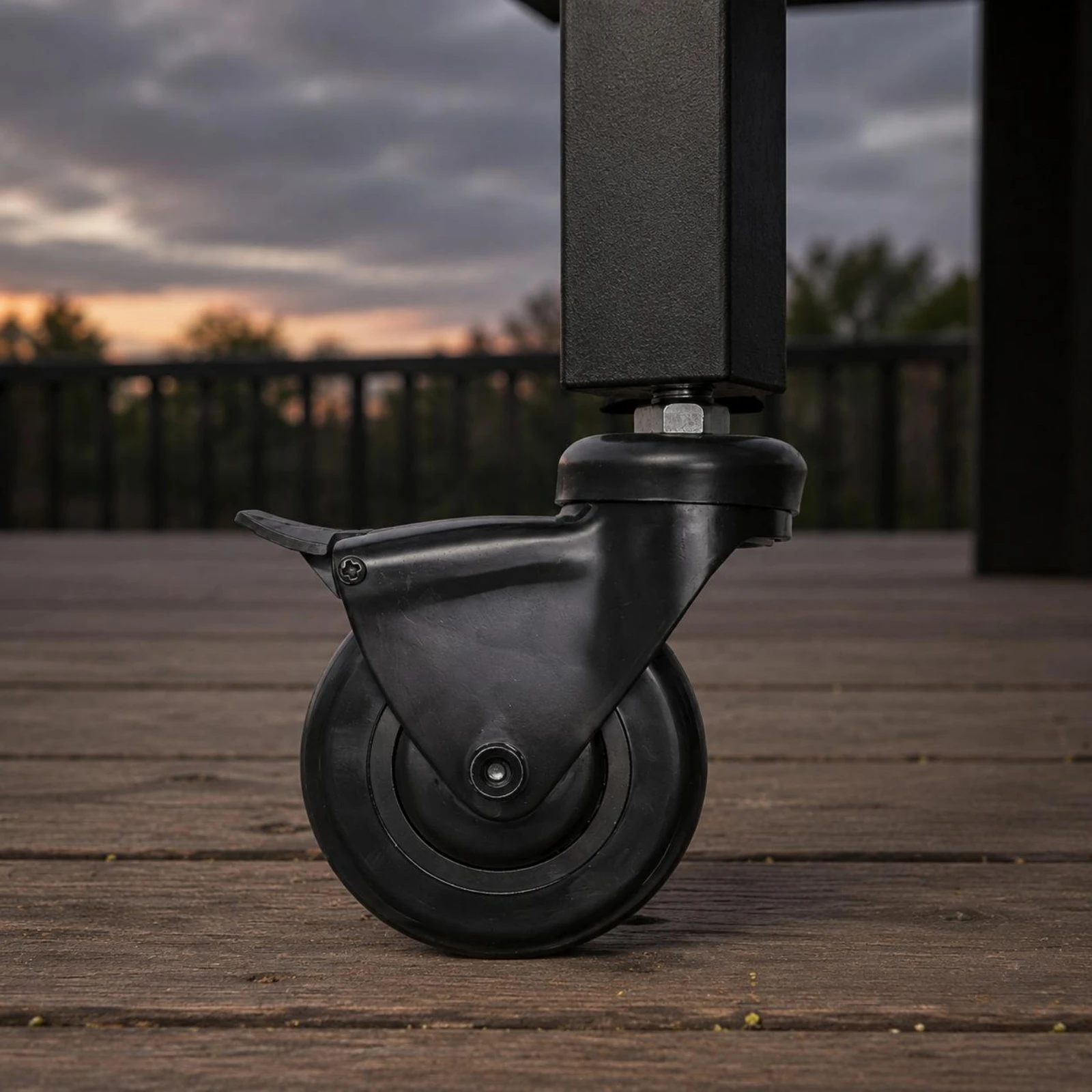 Grill Leg Caster Even Rolling Locking Caster Wheel Replacement Hardware Easy to Install Non-Marking for Smoker Setup
