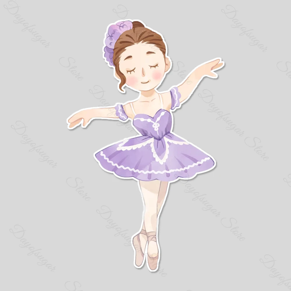 Cartoon Ballerina Girls Cutout Mosaic Board 18/36Inch Pink Pulple Skirt Ballet Girl Foam Cutouts for Birthday Baby Shower Decor