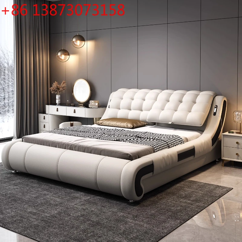 Frame Bedroom Bed Multifunctional Leather Massage Beauty Design Tatami Massage Bed Sleeping Safe Muebles Lounge Suite Furniture