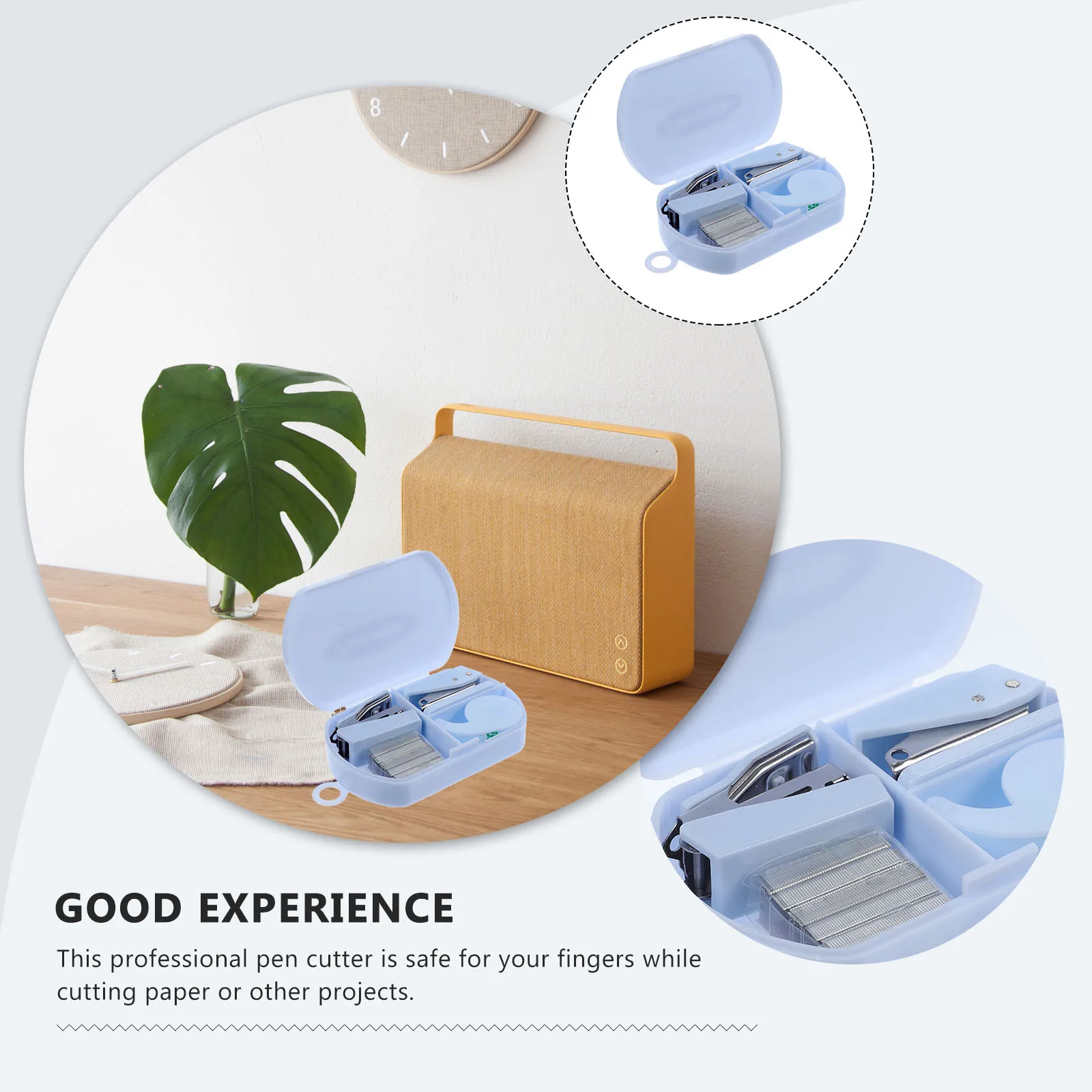 1Set Mini Cucitrice Taglierina per Nastro Kit di Strumenti per Scrapbooking Forniture per Ufficio Fai da Te Kit Cucitrice per Mini Dispenser di Nastro Artigianale Portatile