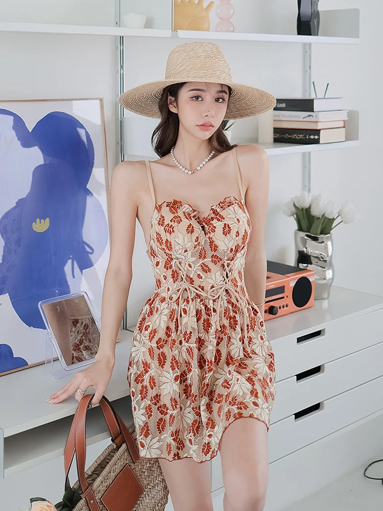 Alice 2023 New Women's Swimsuit Conservative Fairy Style Small Chest Gather Slimming Belly Covering Hot Spring Bathing Suit