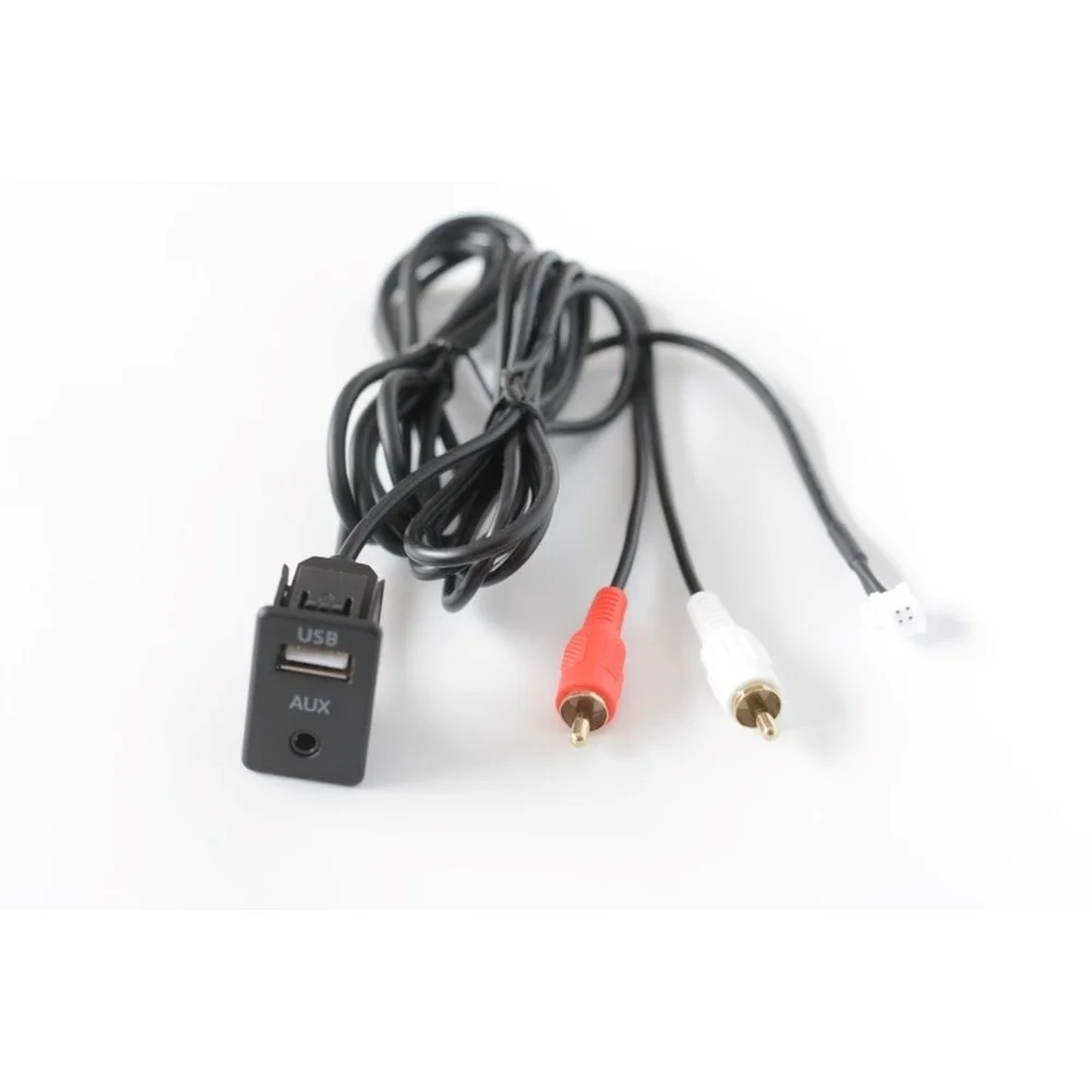 Car Navigation Audio Interface Cable Supporting 6-Pin Input USB Output and For RCA Male Panel for In-Vehicle Audio Routing