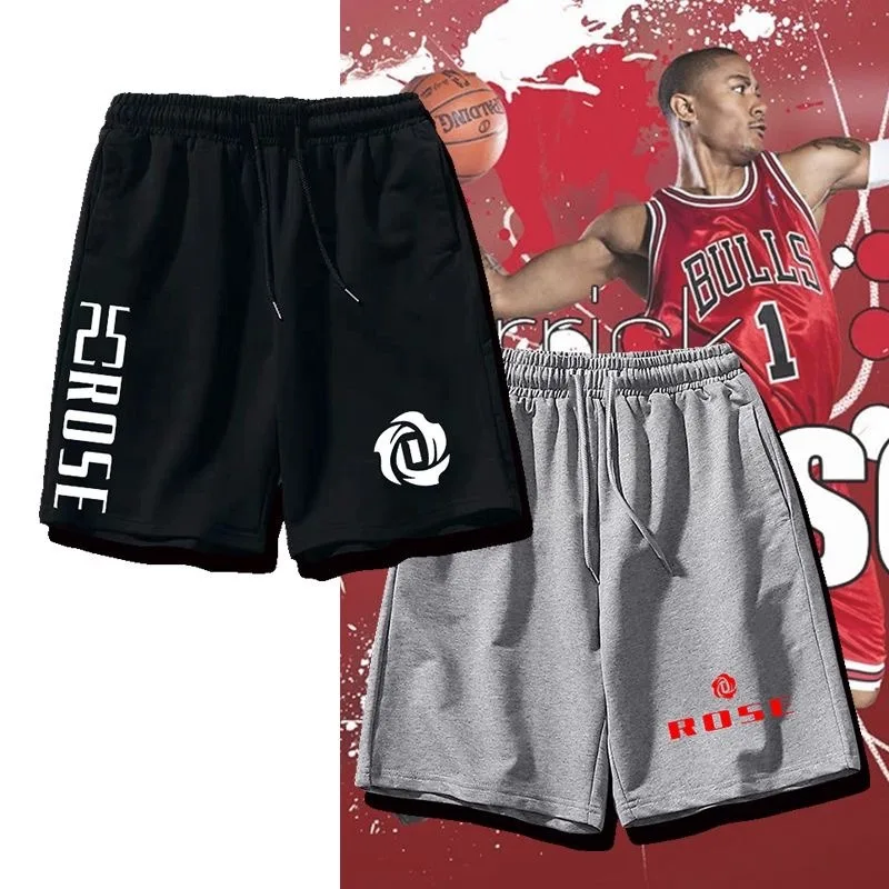 Pure Cotton Derrick Rose Rose Basketball Sports Shorts  Loose  Breathable and Stylish