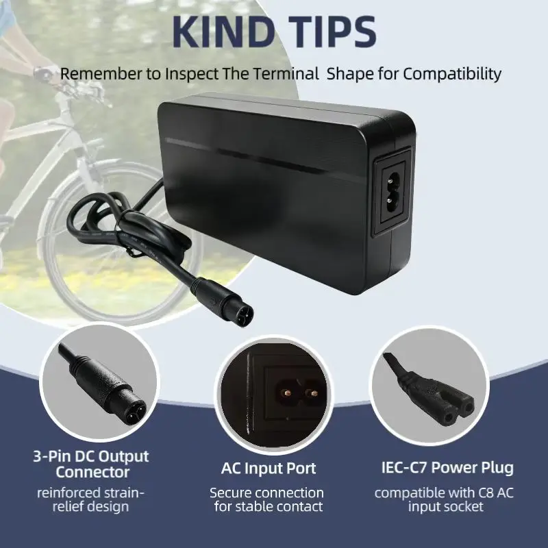 54.6V 2A fast battery charger for the Super 73, fitted with a 3-pin connector (48V), compatible with the Z/S/R, ZX,  S2 serie - view 2