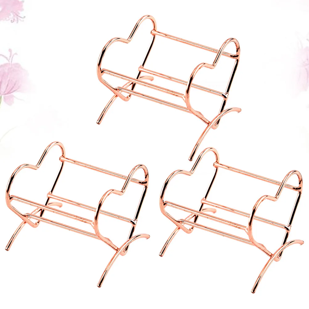 

3pcs Makeup Sponge Holder Powder Puff Stand Heart Shape Sponges Blending Drying Rack Egg Display Rose Tool