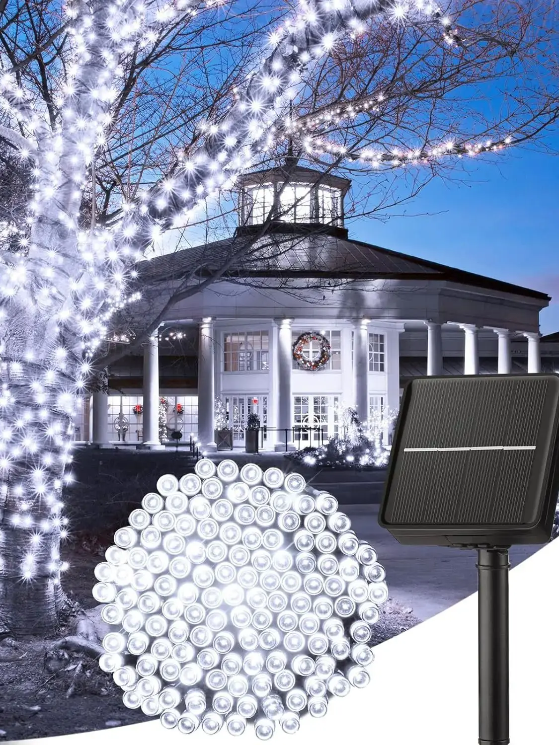 200/300 LEDs Solar Twinkling Fairy Lights 8 Modes LED String Lights Outdoor 22/32M for Garden Party Decoration Ambient Lighting