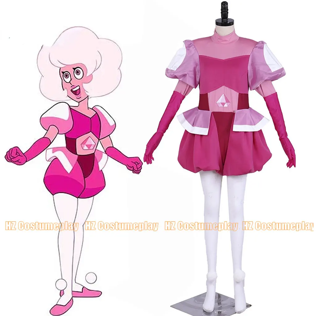 

Steven Universe the Great Diamond Authority Homeworld Gem Pink Diamond Outfits With Glove and Legging for Women Custom Made 3XL