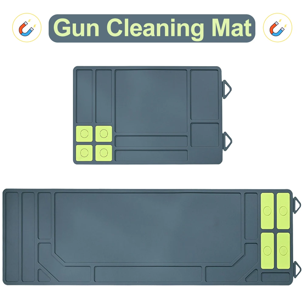 Pistol Gun Cleaning Mat Gun Maintenance Repair Pad with Magnetic Dots and Organizer Parts Anti-Slip Rubberized Gun Repair Mat