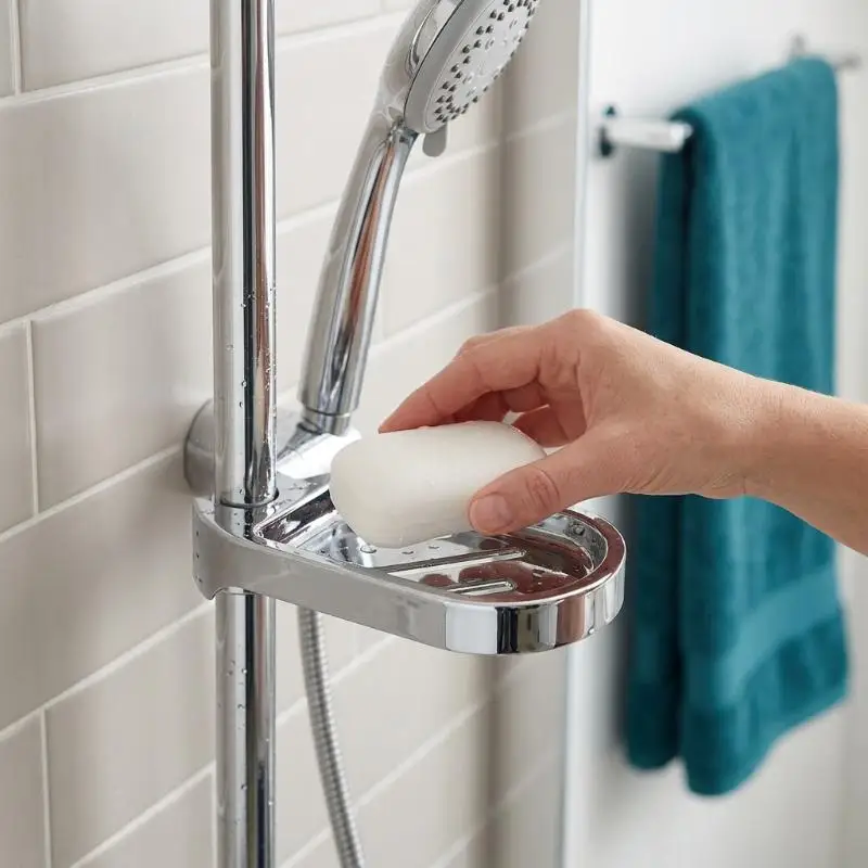 25mm Soap Dish Shower Adjustable Rail Slide Soap Dish Home Organizer Bathroom Holder For Gym Locker Rooms Home Bathroom