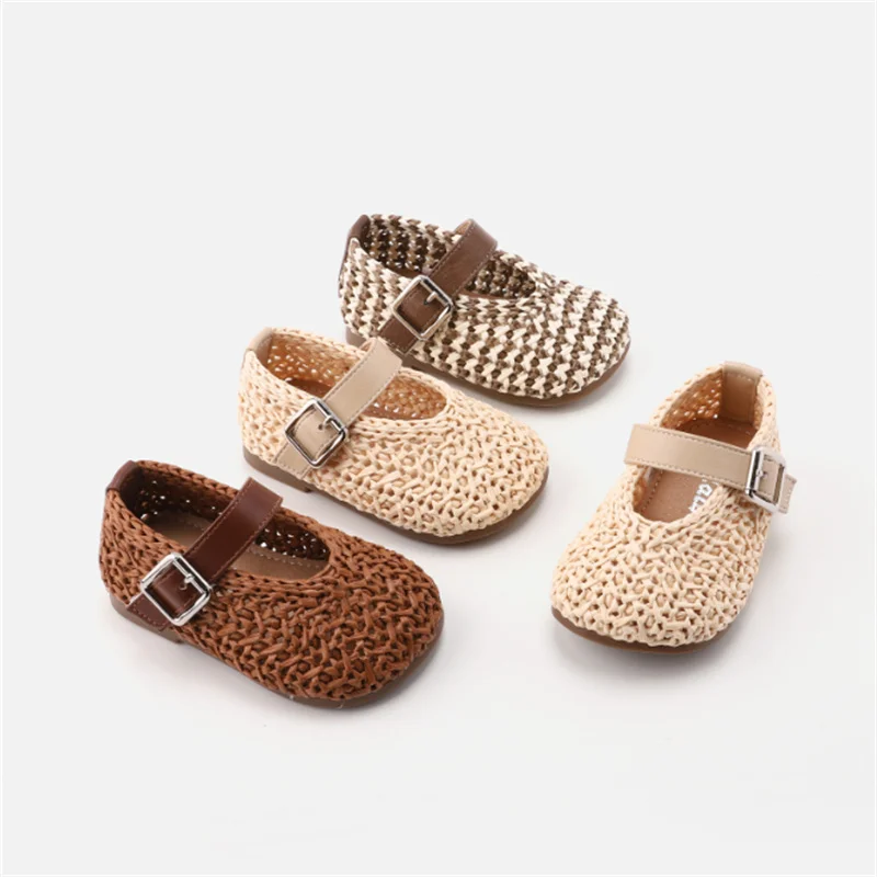 2026 New Summer Baby Shoes For Girls Cut-out Breathable Toddler Kids Sandals Soft Sole Non-slip Fashion Little Girls Sneakers