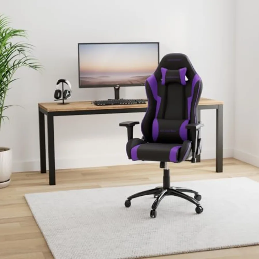 Gaming Chair, Desk Chair for Home and Remote Work, Purple Wolf Fabric, 180 Reclining