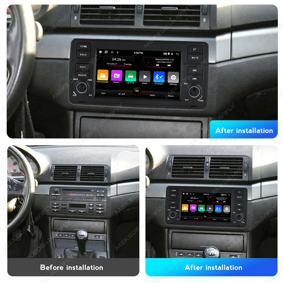 4-Core 2 Din Android 13 راديو السيارة التلقائي الوسائط المتعددة Automotivo Carplay GPS ستيريو لسيارات BMW E46 كوبيه M3 روفر 316i 318i 1999-2005