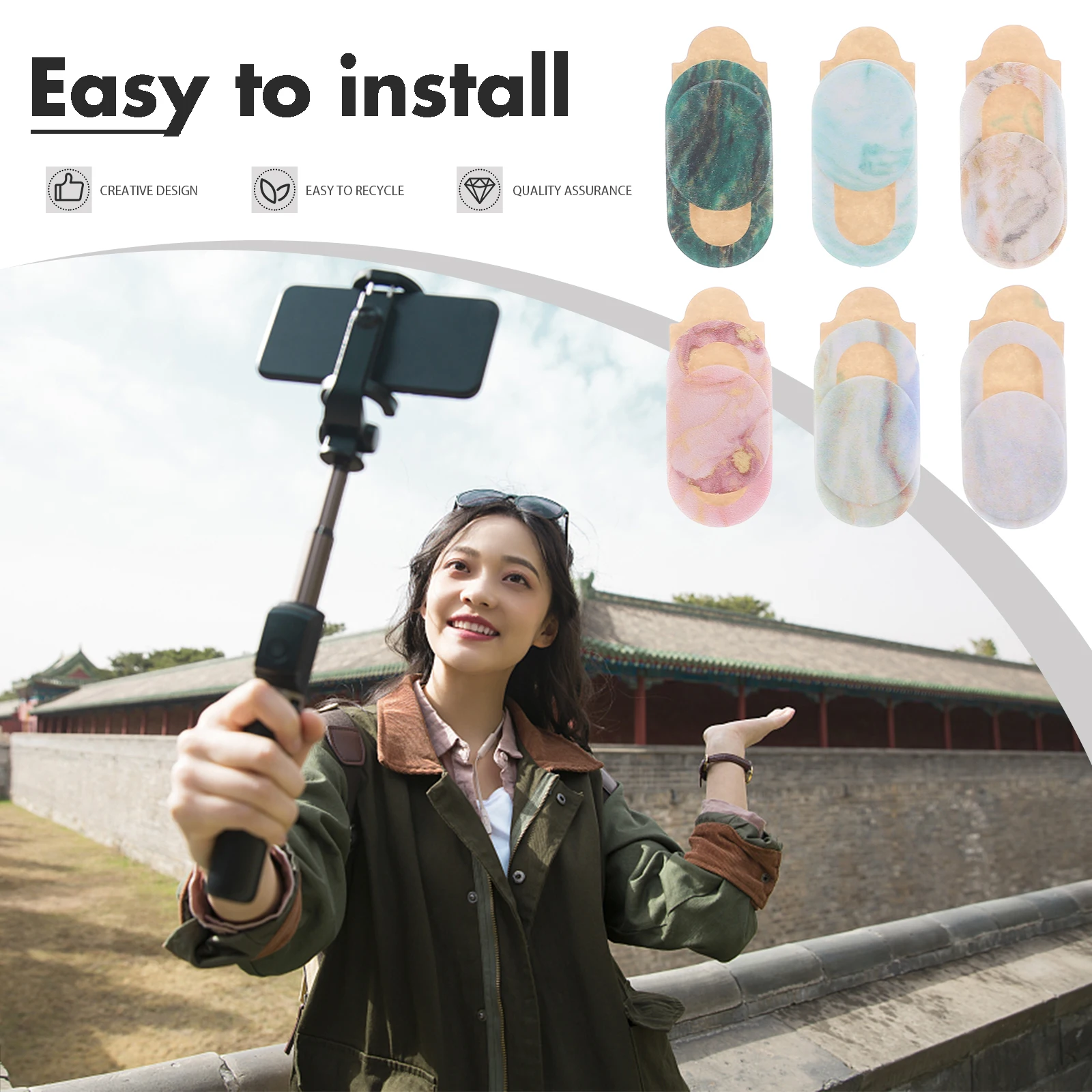 

6Pcs Webcam Covers for Laptop Phone Tablet Anti-Hacking Anti-Peeping Durable Easy to Install and Detach Webcam Covers