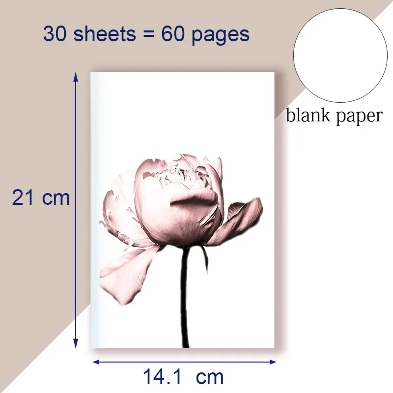 Imagem -06 - Livro de Notas de Peônia Flor Bloco de Escrita Coco Print Fashion Art Poster Blush Pink Cover Citações Inspiradas Nordic Decor a5 Notebook