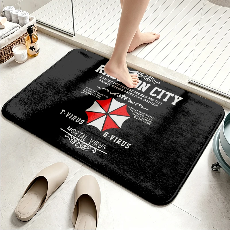 Umbrella Corp Anti Slip Mat Faux Cashmere Memory Foam Carpet Coral Fleece Super Absorbent Floor Mat Kitchen Living Room Bathroom