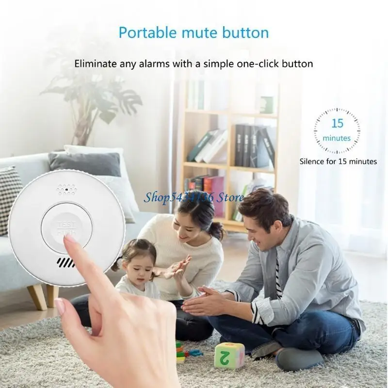 H7ED Professioanl Wireless Smoke Alarm Smoke Detectors Photoelectric 2.4GHz Connection fits for Home Security