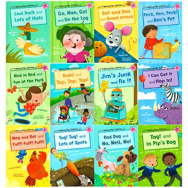 12 books/set, Maverick Early Reader Pink level 1, Children's books aged 3 4 5 6 English book, Picture Books HJ-018