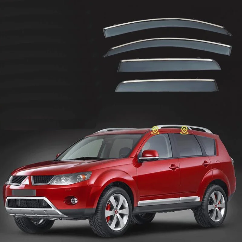 Window Visor Rain Guard Side Window Deflector Weather Shield For Mitsubishi Outlander Sport 2006 2007 2008 2009 2010 2011 - 2023