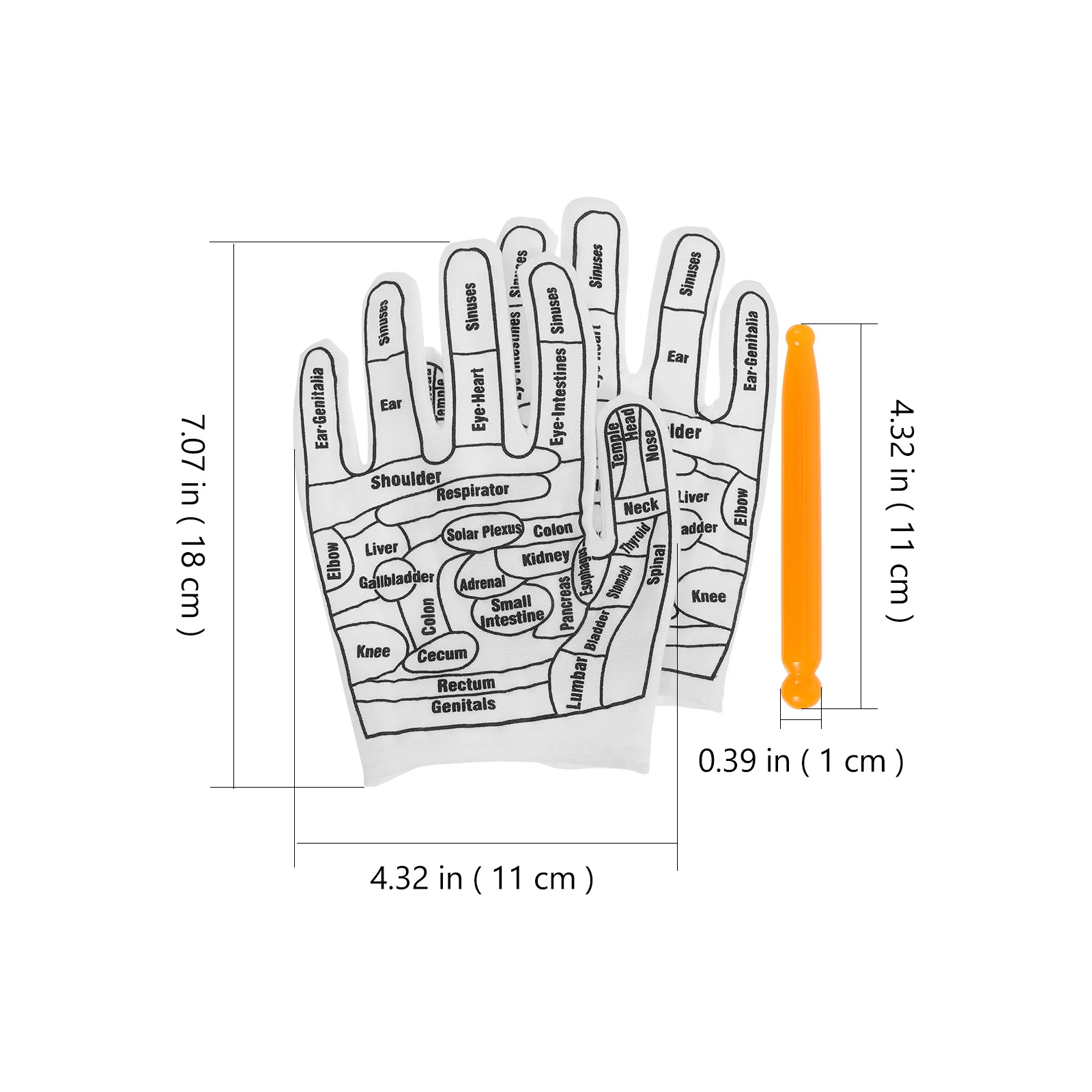 

1 комплект массажных перчаток, акупрессурный рефлексологический массажер для рук для женщин, портативный эластичный волокно для терапии ладони для пальцев, многоразовый