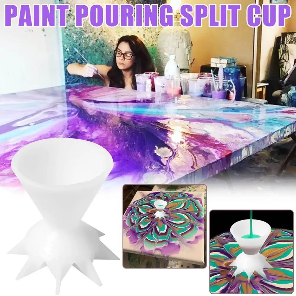 7 Leg Funnel Paint Pouring Split Cup Mini Size Multi-Funnel Funnel Split Cup Mixing Cup No Spill Design Split Pour Funnel