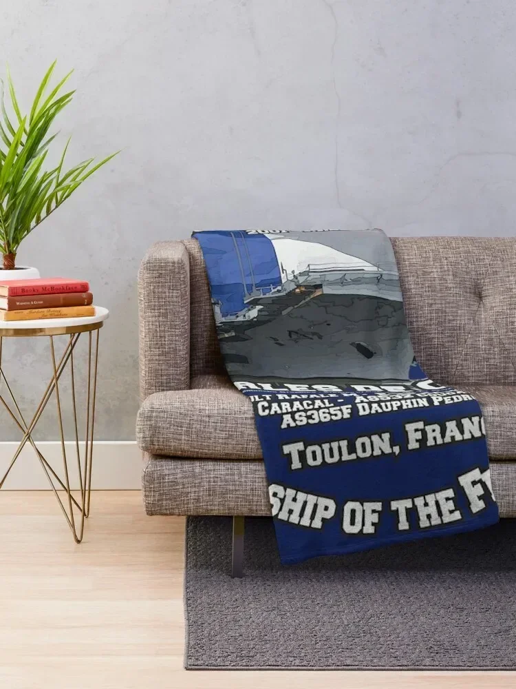 Charles de Gaulle - France Aircraft carrier veterans Throw Blanket Stuffeds Shaggy Sleeping Bag Hairys Blankets