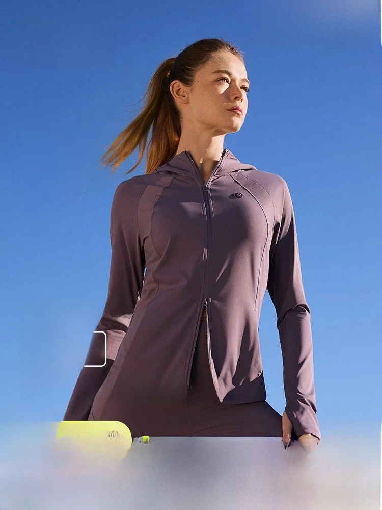 

Женская легкая спортивная одежда Bosideng с защитой от солнца UPF, охлаждающая, влагоотводящая, для фитнеса, верхняя одежда с длинными рукавами на молнии