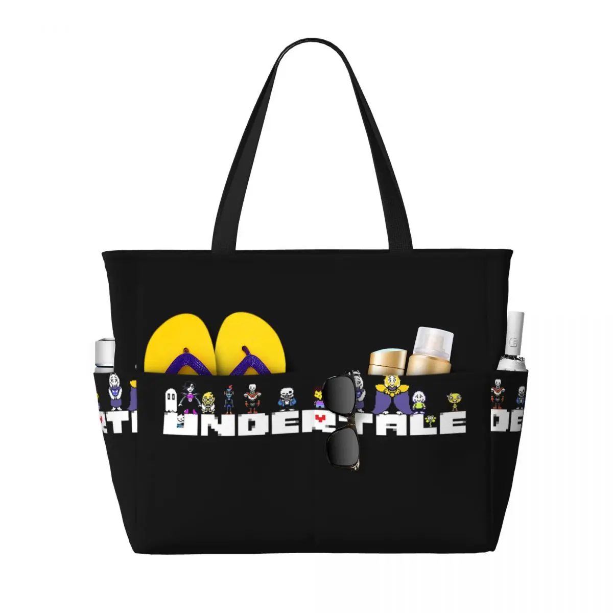 

Graphic Video Game Undertale Monster Friend Beach Tote Bag Sport Gym Yoga Duffle Large Tote Bag Women Travel Bag Fitness bag
