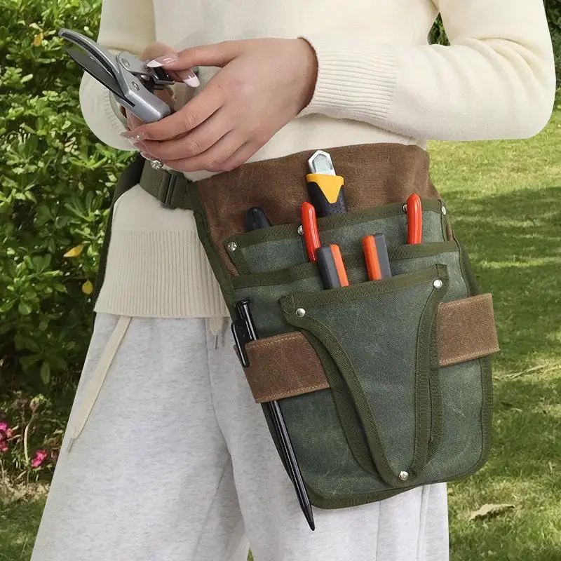 

Multifunctional Gardening Tool Belt Bag - Canvas Tool Bag, Portable, Durable, Unisex, Multi-Pocket Storage Tool Waist Bag