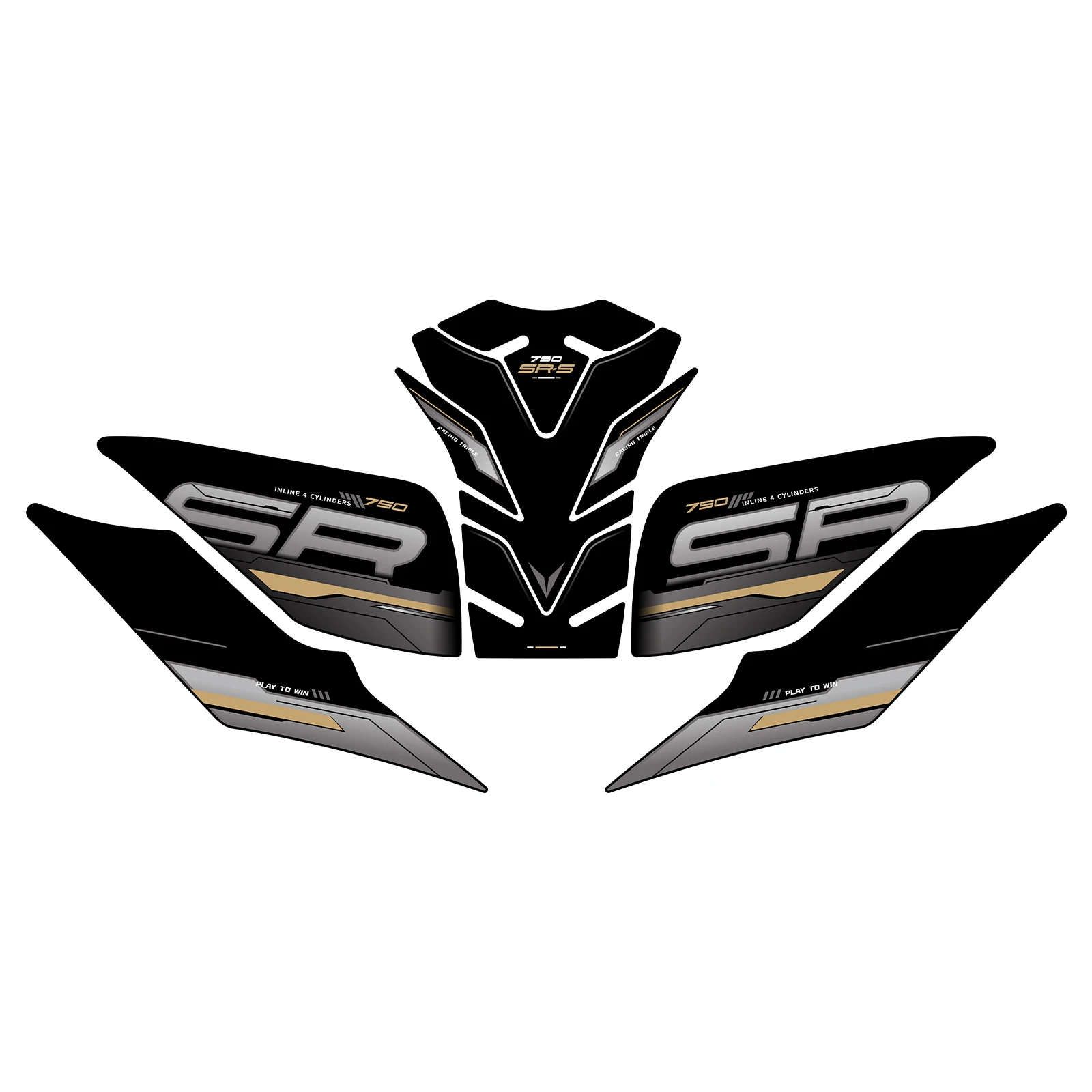 Suitable for 2025 CFMOTO 750SR-S Tank Traction Pad Rubber Anti-Yellowing Residue-Free Easy-Install Mod Kits