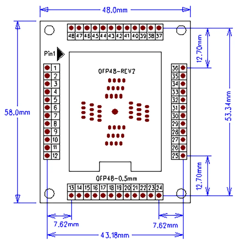 LQFP48 QFP48 LQFP48 TQFP48 burning socket programming socket 0.5mm IC Socket Compatible with FPQ-48-0.5-06 IC51-0484-806