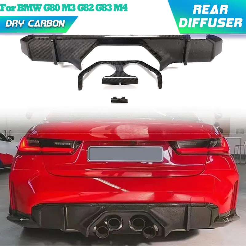 Prepreg Dry Carbon Car Rear Bumper Diffuser Lip Spoiler for BMW G80 M3 G82 G83 M4 2021-2023 Rear Diffuser Apron Lip Body Kits