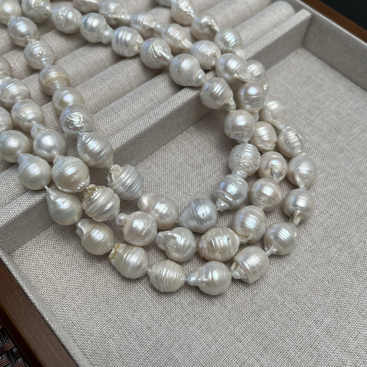 

12-15mmAAAA Natural Freshwater Big Baroque Threaded Pearl Bead Jewelry Make Gift DIY Necklace Bracelet Accessories Wedding Women