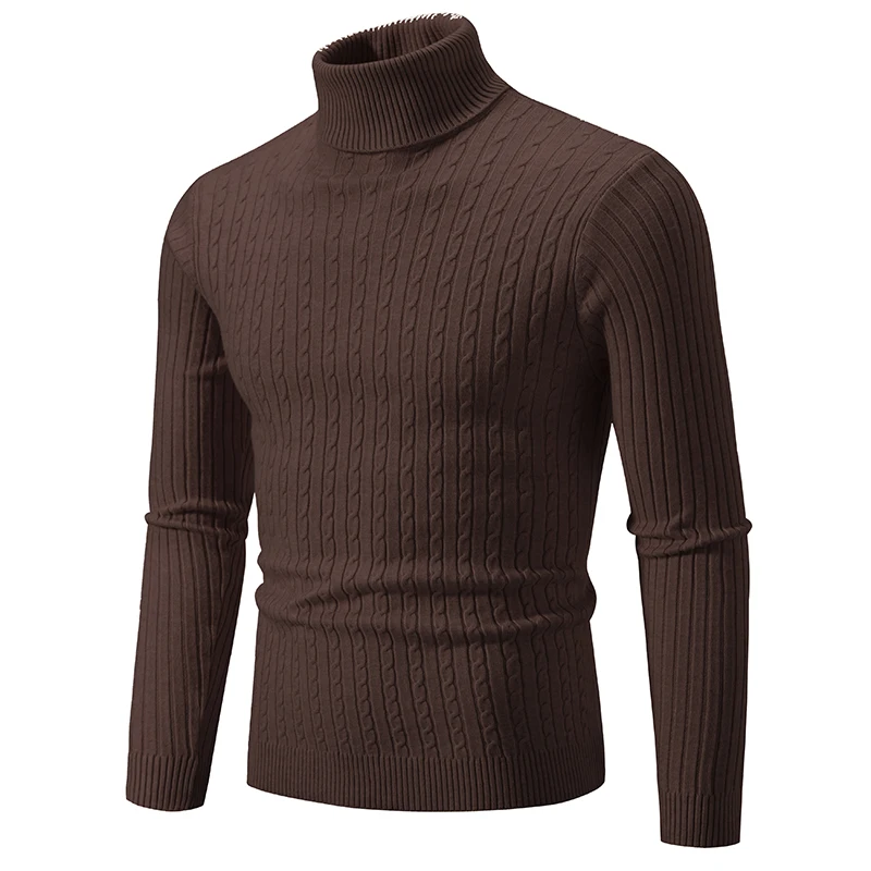 

15 Colors Men's High Neck Sweater Solid Color Pullover Knitted Warm Casual Turtleneck Sweatwear Woolen Mens Winter Outdoor Tops