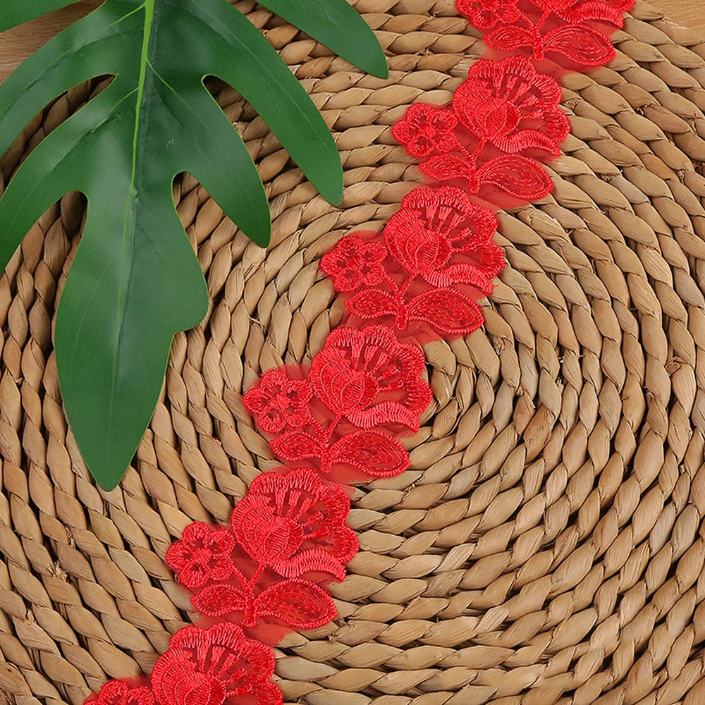 

2-метровая кружевная отделка из органзы-тюльпана, прозрачная цветочная окантовка для свадебного весеннего декора