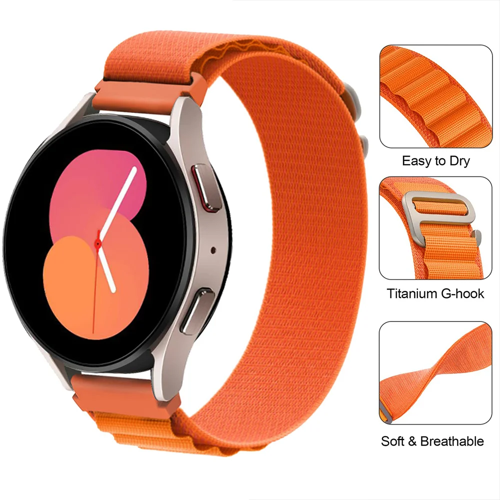 2 แพ็ค + ไนลอนสําหรับ Samsung Galaxy นาฬิกา 7 6 5 4 40 มม.44 มม.Alpine LOOP Band PC Protector ฝาครอบกันชนสําหรับ Galaxy นาฬิกา 7