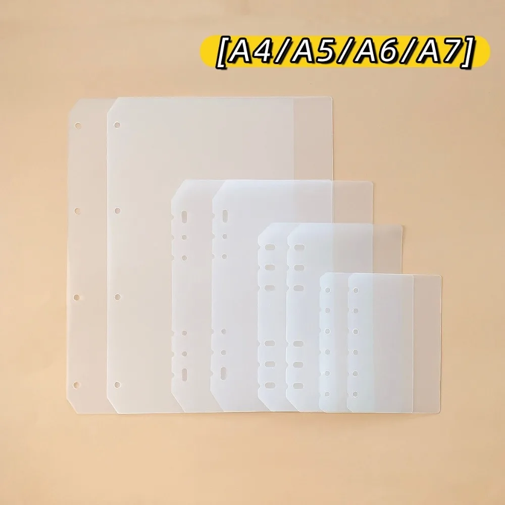 

2pcs A4 A5 A6 A7 Loose-Leaf Notebook Refill Paper DIY Transparent Spiral Binder Divider Page Separator Files Reports Binder PP