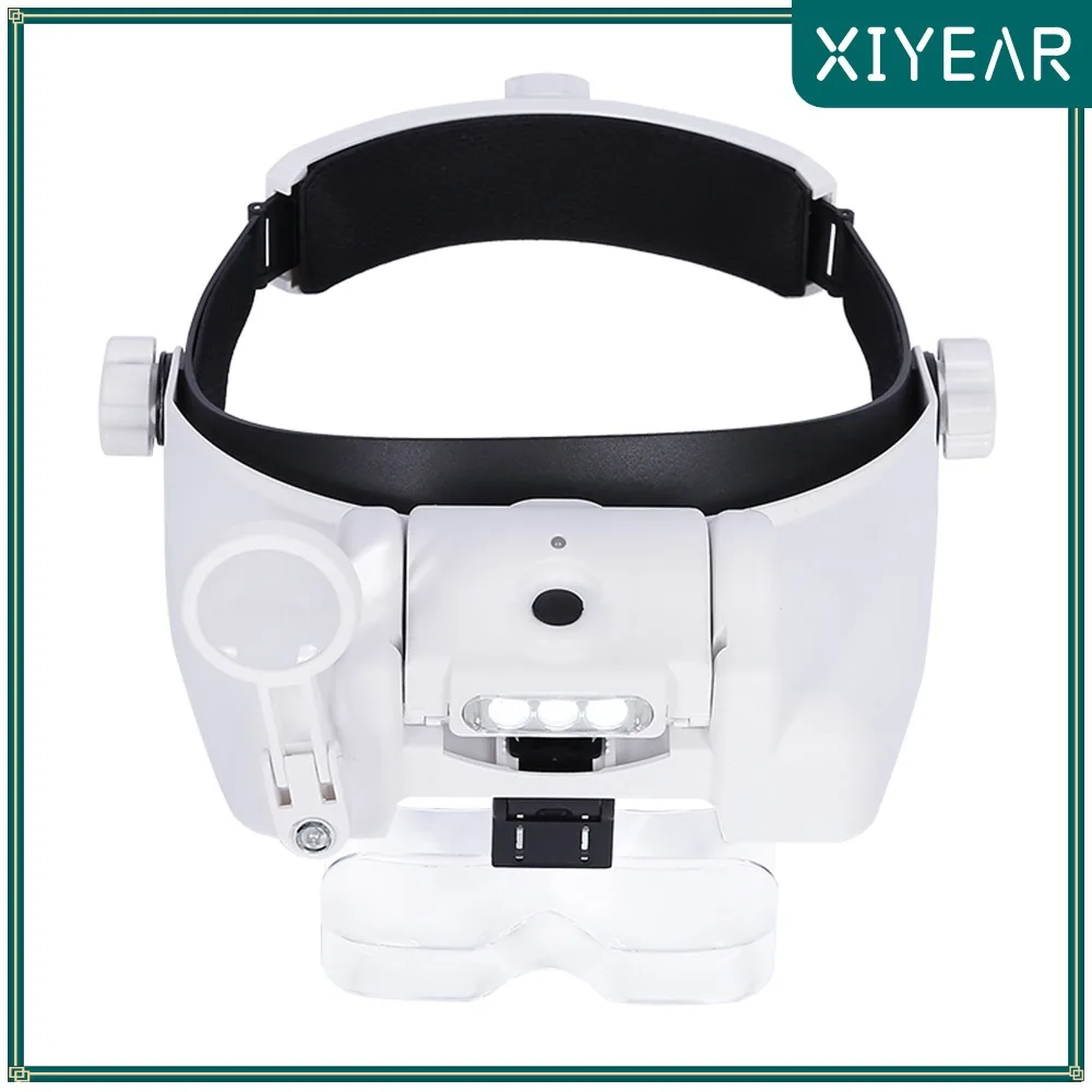 

Headband Magnifier with Light Rechargeable Hands-Free Headband Magnifier For Work Reading Jewelry Crafts Repairing