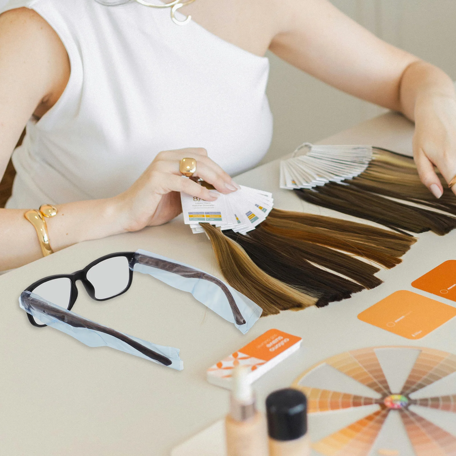 

PVC Eyeglass Protector Covers for Hair Coloring 1 Roll Blue Universal Fit Lightweight Sleeves for Eyeglasses Temple Protection