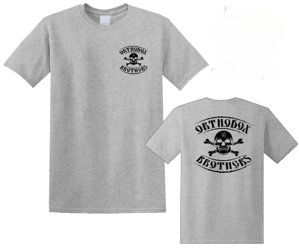 

Мужская футболка с черепом русских православных братьев, повседневные футболки из 100% хлопка с короткими рукавами