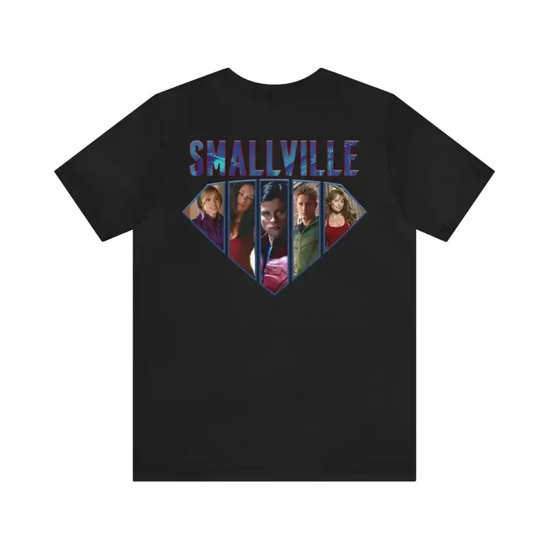 Smallville 5 Cast on BACK of Bella Canvas Jersey  T Shirt