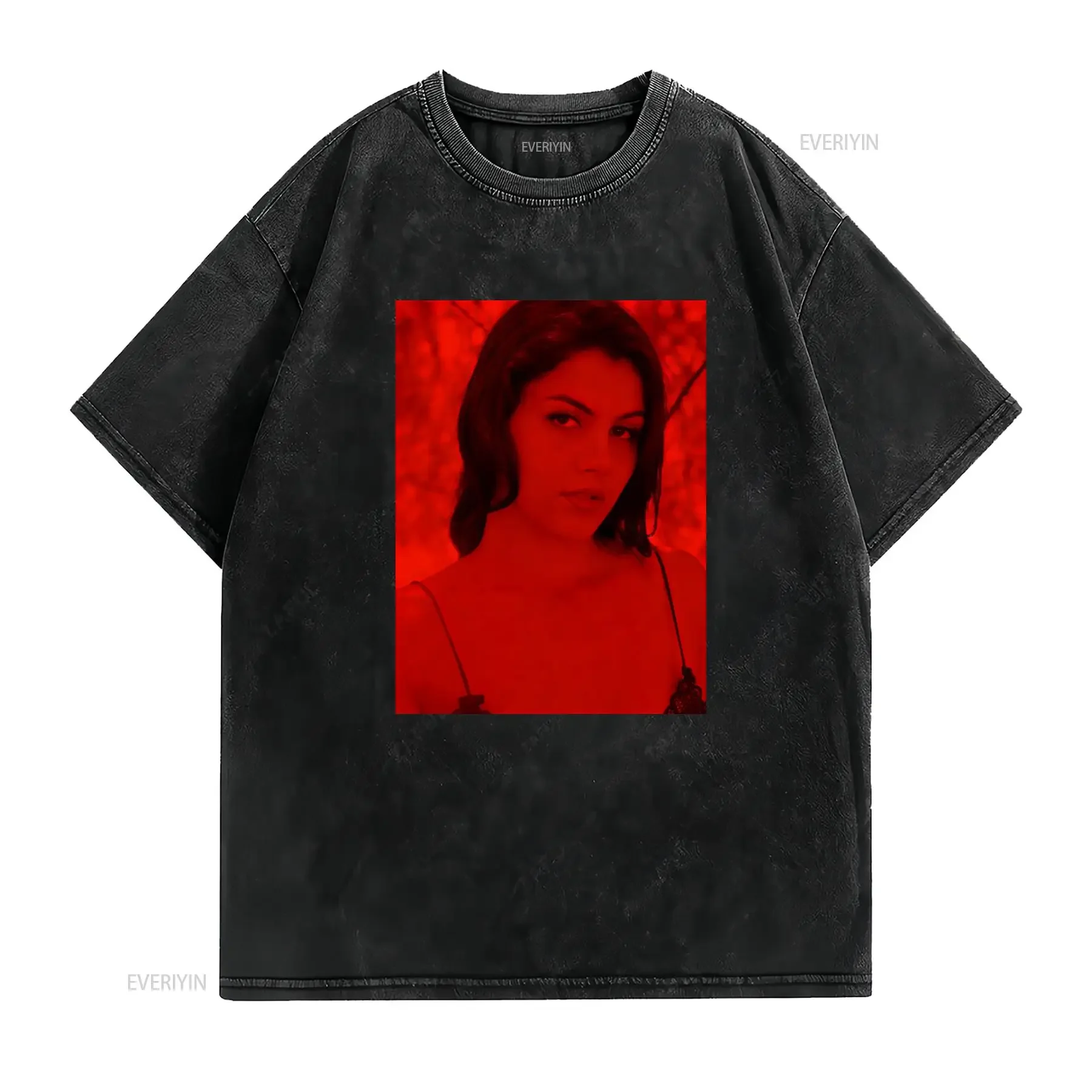 Valentina Nappi 5 Celebs dark Fashion T Shirt vintage Washed streetwear homme Top For Everyday Wear designer clothes Versatile