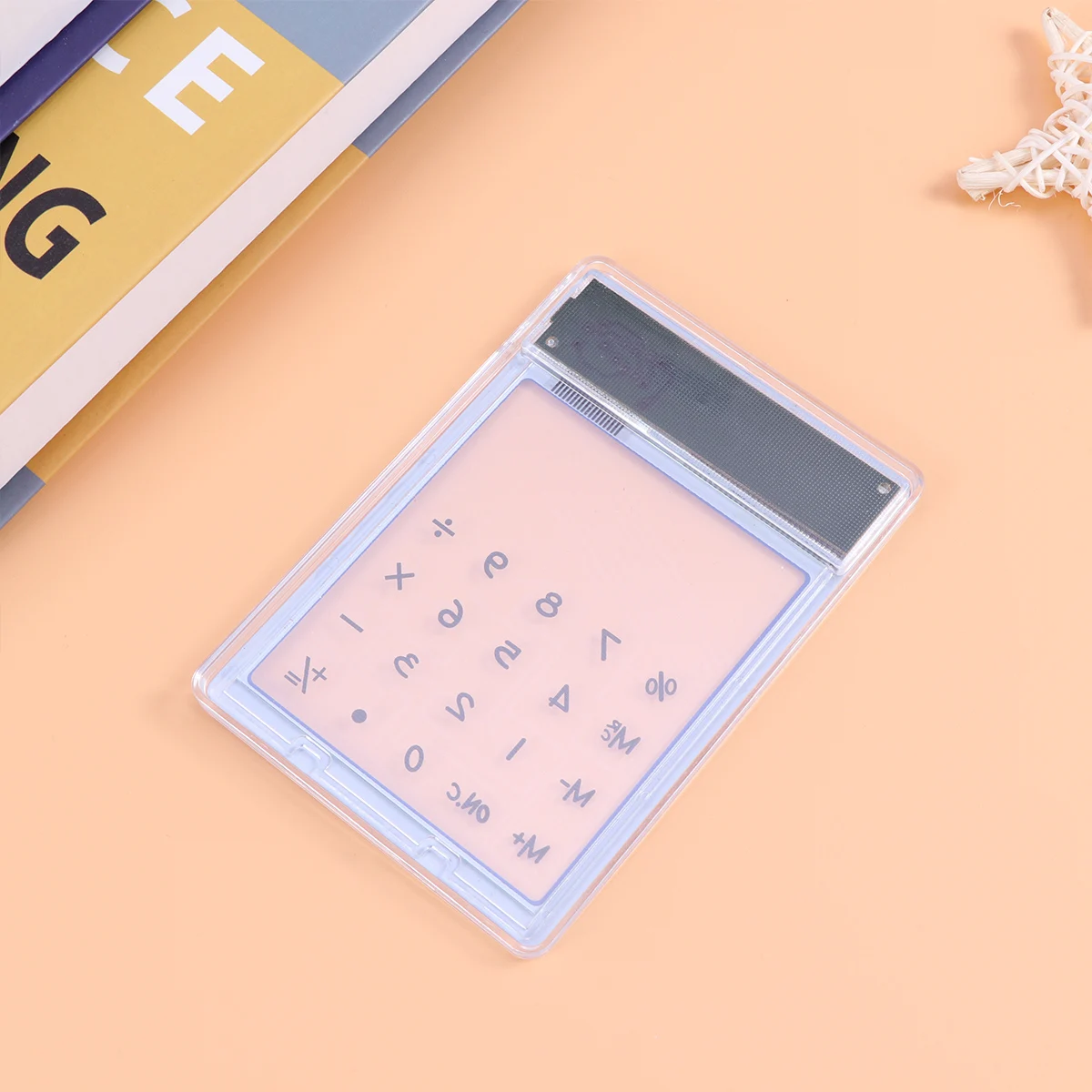 Ultra Thin Calculator Solar Powered Transparent Touch Screen Compact For School Office Home Use Mini Desktop Calculator Portable