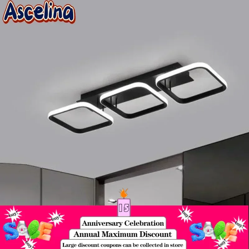 Modern LED Ceiling Light Minimalist Black Square Circle Lamp For Living Room Hallway Entryway Cloakroom Entry Lighting Fixtures