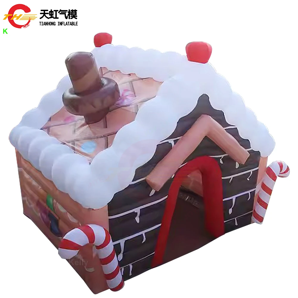 Tente Gonflable d'Extérieur de Maison de Noël avec Grue à Bonbons, Décoration de Cabine pour Événements, Nouvelle Collection 2025